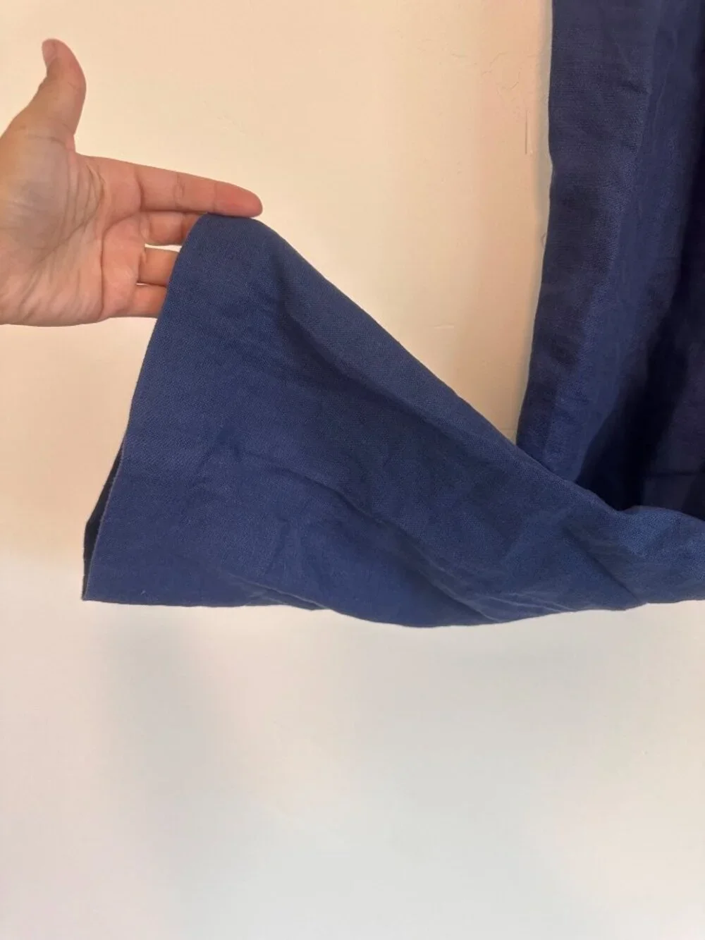 Ralph Lauren Linen Pleated Trousers Pants Men 38x30 Blue Wide Leg Preppy Coastal